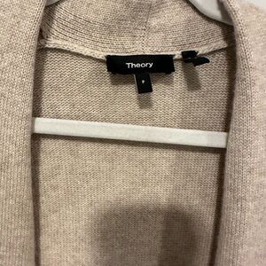 Theory Light Tan Knit Cardigan